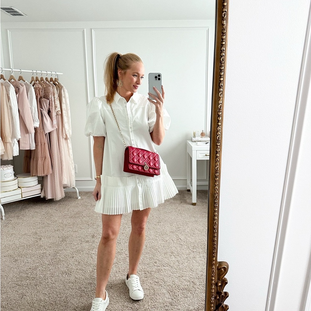 Avara White Drop Waist Mini Dress